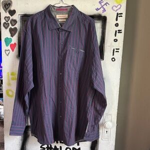 Banana Republic Men's Striped Shirt - Purple and Blue